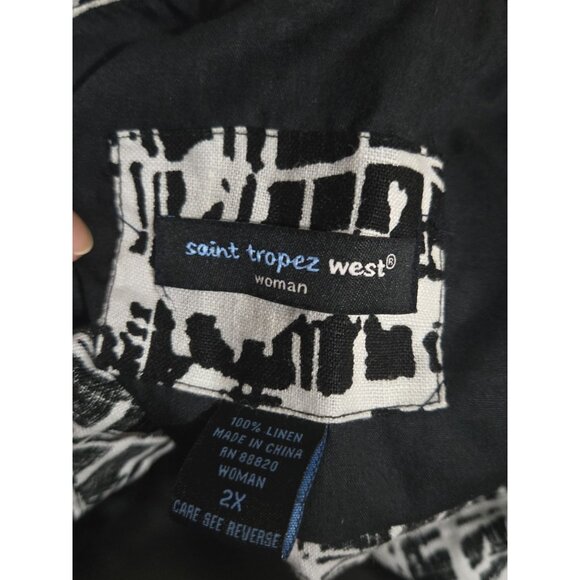 Saint Tropez West Linen Blazer Jacket Plus Size 2X Art to Wear Artsy Breathable - Picture 5 of 8